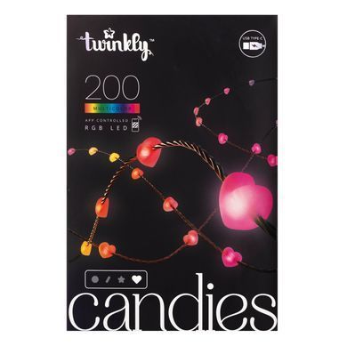 Twinkly Гирлянда Smart LED Twinkly Candies Heart RGB 200 IP20 12м USB-C кабель зеленый TWKH200RGB-G фото