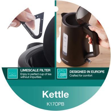 Gorenje Electric kettle, 1,7L, Strix, black matte K17OPB фото