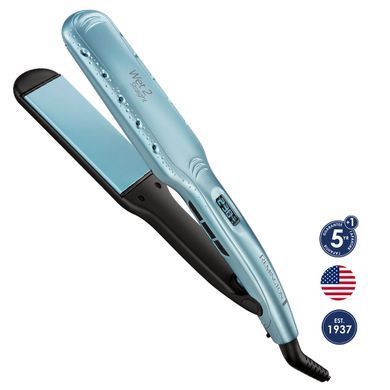 Remington Випрямляч Wet 2 Straight, 62Вт, темп.режимів-10, 140-230С, дисплей, кераміка, блакитний S7350 фото