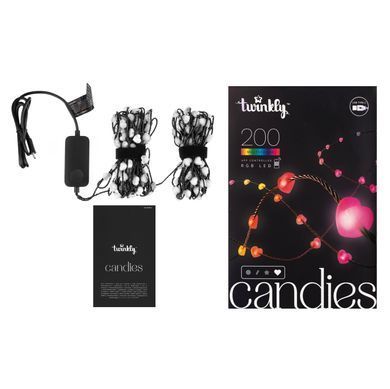 Twinkly Гирлянда Smart LED Twinkly Candies Heart RGB 200 IP20 12м USB-C кабель зеленый TWKH200RGB-G фото