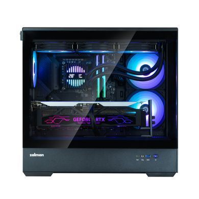 Zalman Корпус P30 Black V2, без БЖ, 1xUSB3.0, 1хUSB Type-C, 3x120мм ARGB, TG Front/Side Panel, mATX, чорний P30BLACKV2 фото