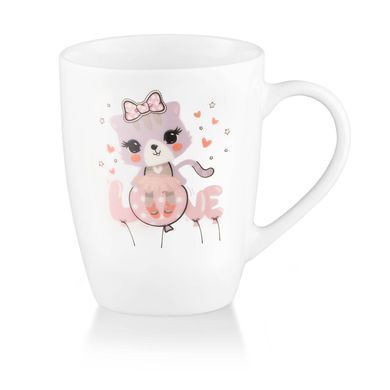 ARDESTO Mug with spoon Love, 320ml, new bone china, stainless steel, white AR3042BS фото