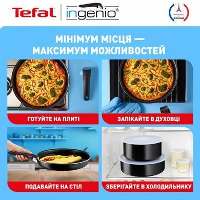 Tefal Набор посуды Ingenio Easy Cook & Clean, 10 предметов, алюминий, нержавеющая сталь, бакелит, черный L1539053 фото