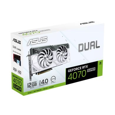 ASUS Видеокарта GeForce RTX 4070 SUPER 12GB GDDR6X білий DUAL-RTX4070S-12G-WHITE 90YV0K85-M0NA00 фото