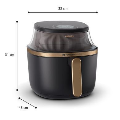 Philips Мультипечь Ovi Series 3000, 1700Вт, чаша-6.2л, сенсорное управл., 12 авто. программ, пластик, чорний NA332/00 фото