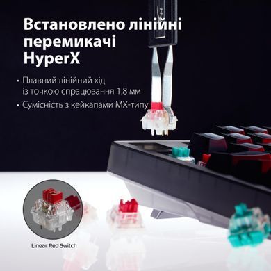 HyperX Клавіатура механічна HyperX Alloy Origins 2 1800 103key, Red, USB-A, Hot-Swap, EN/UA, RGB, чорний B4QS4AA фото
