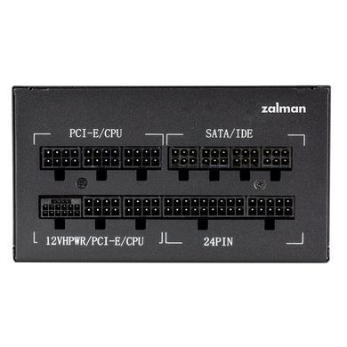 Zalman Блок питания Teramax 2 (850W), >90%, 80+ Gold, 120мм, 1xMB 28pin (18+10), 2xCPU 8pin(4+4), 3xMolex, 12xSATA, 4xPCIe 8pin(6+2), 1х12VHPWR, Fully Modular ZM850-TMX2 фото