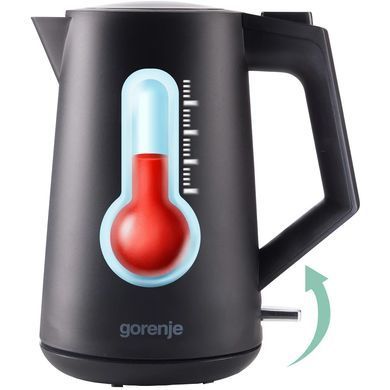 Gorenje Electric kettle, 1,7L, Strix, black matte K17OPB фото