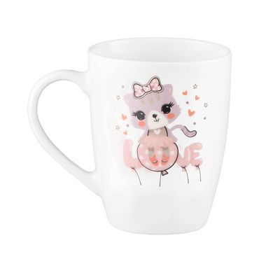 ARDESTO Mug with spoon Love, 320ml, new bone china, stainless steel, white AR3042BS фото