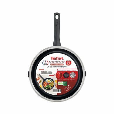 Tefal Сковорода с крышкой Day by Day, 28см, с крышкой, алюминий, бакелит, стекло, черный B5580623UA фото