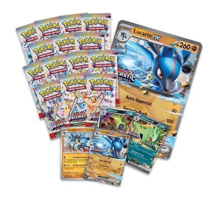 Pokemon TCG Pokemon TCG Scarlet & Violet Prismatic Evolutions Lucario Ex & Tyranitar Ex Premium Collection Box 196214130029 фото