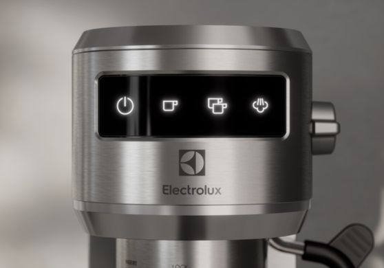 Electrolux Кавоварка рожкова, 1л, мелена, ручний капуч, LED-дисплей, підігрів чашок, нерж E6EC1-6ST фото