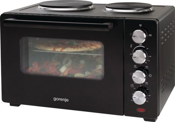 Gorenje Міні піч, 30л, 52x32х40.5см, 2 електричні конф., чорний OM30GBX фото