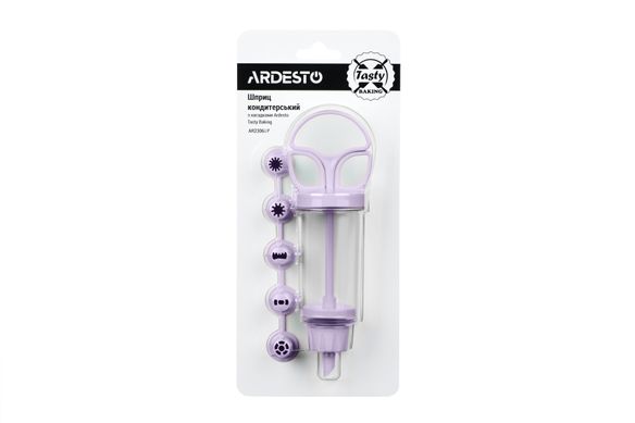 Шприц кондитерский с насадками Ardesto Tasty baking, лиловый, пластик AR2306LP фото