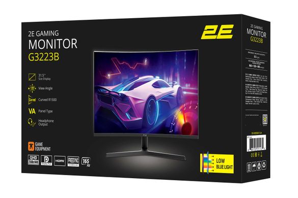 2E Gaming Монитор LCD 31.5" G3223B 2xHDMI, DP, MM, VA, 2560x1440, 165Hz, 1ms, CURVED, G-SYNC, FreeSync 2E-G3223B-01.UA фото