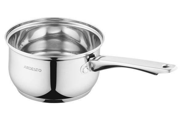Ковш Ardesto Gemini Gourmet Spoleto, стеклянная крышка, 1.6 л, нержавеющая сталь AR1916GSS фото