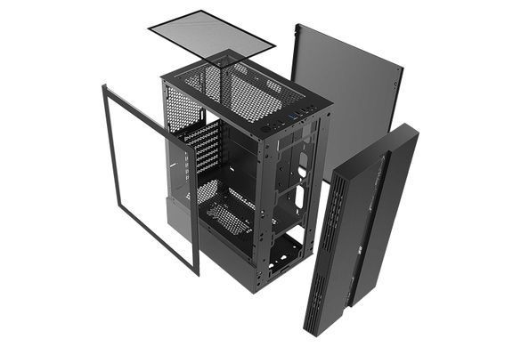 Корпус 2E Gaming Runa G2107, без БЖ, 1xUSB 3.0, 2xUSB 2.0, 1x120mm ARGB, ARGB strip, TG Side Panel, ATX, чорний 2E-G2107 фото
