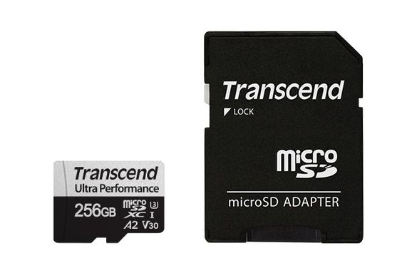 Карта пам'яті Transcend microSD 256GB C10 UHS-I U3 A2 R160/W125MB/s + SD TS256GUSD340S фото