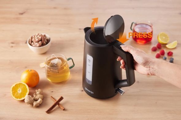 Gorenje Electric kettle, 1,7L, Strix, black matte K17OPB фото