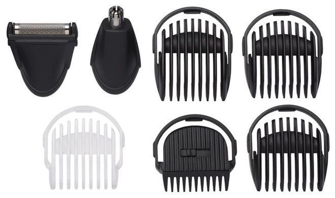 BaByliss Набір для стрижки, для бороди, вусів, голови і носа, акум., вібраційний мотор, насадок-6, сталь, чорний MT725E фото
