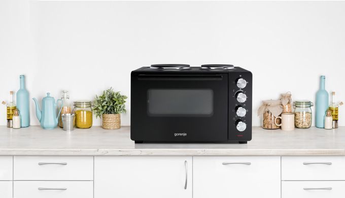 Gorenje Міні піч, 30л, 52x32х40.5см, 2 електричні конф., чорний OM30GBX фото