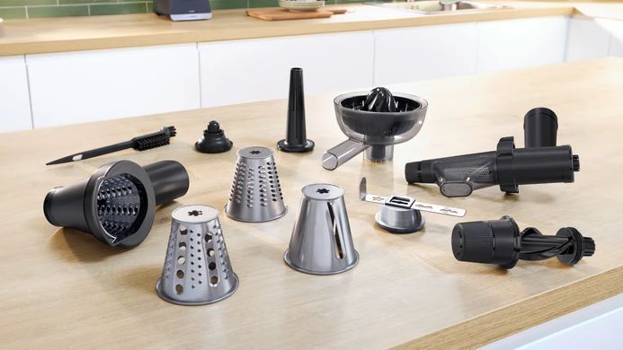 Bosch Мясорубка, 2100Вт, 3.5кг/мин, 2 решетки, насадка для колбас, кеббе, пластик, белый MFWS607W фото