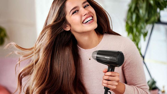 Philips Фен EssentialCare дорожній, 1200Вт, 3 режими, хол. обдув, чорний BHC010/10 фото