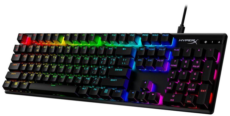 HyperX Клавиатура Alloy Origins Red USB RGB PBT ENG/RU, Black 639N3AA фото