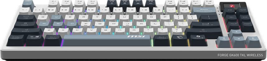 MSI Клавиатура механическая FORGE GK600 TKL W SKY UA 104key, mechanical Linear, USB-A, Wireless, Bluetooth, EN/UKR/RU, RGB, белый S11-43UAP01-HH9 фото