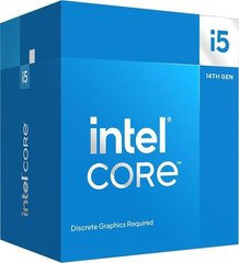 Intel Центральний процесор Core i5-14400F 10C/16T 2.5GHz 20Mb LGA1700 65W w/o graphics Box BX8071514400F фото