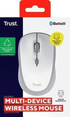 Trust Миша Trust Yvi+ Compact Multi-Device, WL/BT/USB-A, білий 25454_TRUST фото