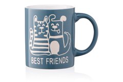 Чашка Ardesto Best friends, 330 мл, синя, кераміка AR3471BL фото