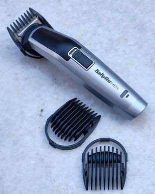 BaByliss Набор для стрижки для бороды, усов, головы, носа и тела, акум., вибрационный мотор, насадок-8, чехол, сталь, серый MT726E фото