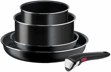Tefal Набір посуду Ingenio Easy Cook & Clean, 5предметів, алюміній, нержавіюча сталь, бакеліт, чориний L1539543 фото