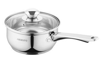 Ківш Ardesto Gemini Gourmet Spoleto, скляна кришка, 1.4 л, нержавіюча сталь AR1914GSS фото