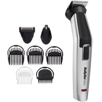 BaByliss Набор для стрижки для бороды, усов, головы, носа и тела, акум., вибрационный мотор, насадок-8, чехол, сталь, серый MT726E фото