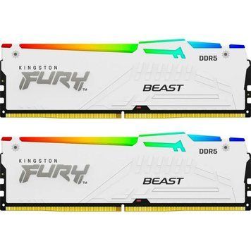 Kingston Пам'ять ПК DDR5 32GB KIT (16GBx2) 5600 FURY Beast RGB EXPO Білий KF556C36BWEAK2-32 фото