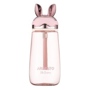 ARDESTO Пляшка для води ARDESTO Bunny 600мл, пластик, рожевий