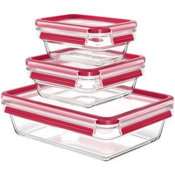 Tefal Набор контейнеров Master Seal, 3шт, жаропрочное стекло, прозрачный N1050910 фото