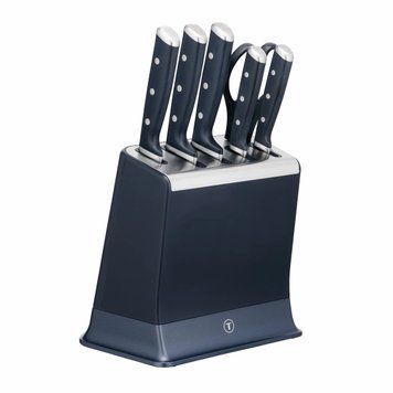 Набор ножей Tefal EverSharp Pro с блоком, 6 предметов, нержавеющая сталь, синий K297S744 фото