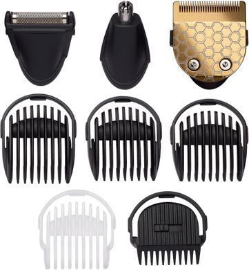BaByliss Набор для стрижки для бороды, усов, головы, носа и тела, акум., вибрационный мотор, насадок-8, чехол, сталь, серый MT726E фото