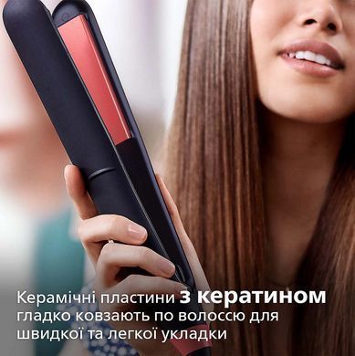 Philips Випрямляч Series 3000, темп.режимів-6, 160-230С, кераміка, чорний BHS376/00 фото