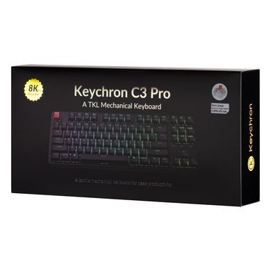 Keychron Клавиатура механическая C3 Pro V2 87Key, K pro Red, USB-A, QMK, Hot-swap, 8K, EN/UKR, RGB, черный C3PX-H1-UA фото