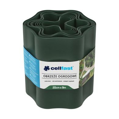 Лента газонная Cellfast, бордюрная, волнистая, 20см x 9м, темно-зеленый 30-023H фото