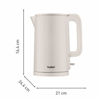 Tefal Електрочайник Thermo Protect, 1.5л, пластик, нержавіюча сталь, бежевий KO140BE0 фото