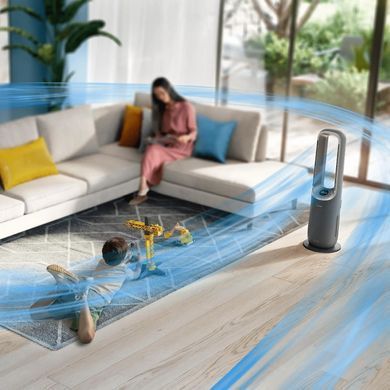 Philips Кліматичний комплекс Philips Air Performer 9000, 48м2, 185м3/год, пулт ДУ, HEPA +вугільний фільтр + попередній, очистка, нагріз, зволоження повітря, сірий