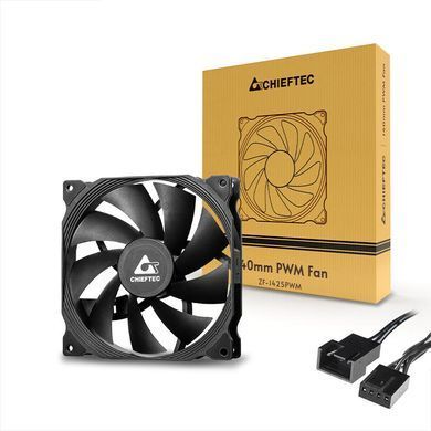 Chieftec Корпусний вентилятор ZF-1425PWM, 140мм, 1200rpm, HDB, 4pin PWM, 20.1dBa, чорний ZF-1425PWM фото