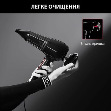 Rowenta Фен x Karl Lagerfeld Powerline, 2100Вт, 3 режими, дифузор, іоніз-я, хол. обдув, чорний CV591LF0 фото