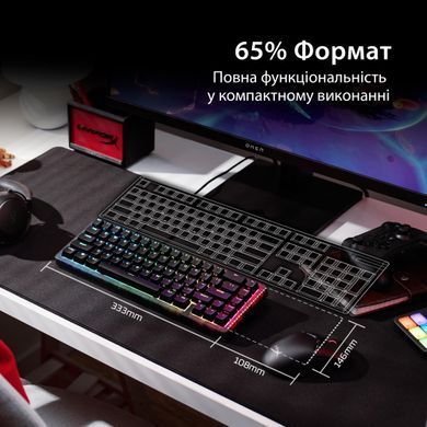 HyperX Клавіатура механічна HyperX Alloy Origins 2 65key, Red, USB-A, Hot-Swap, EN/UA, RGB, чорний B4QS3AA фото