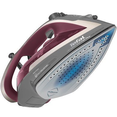 Праска Tefal Ultragliss Plus, 2800Вт, 270мл, паровий удар -260гр, постійна пара - 50гр, керам. підошва, бордово-сірий FV6840E0 фото